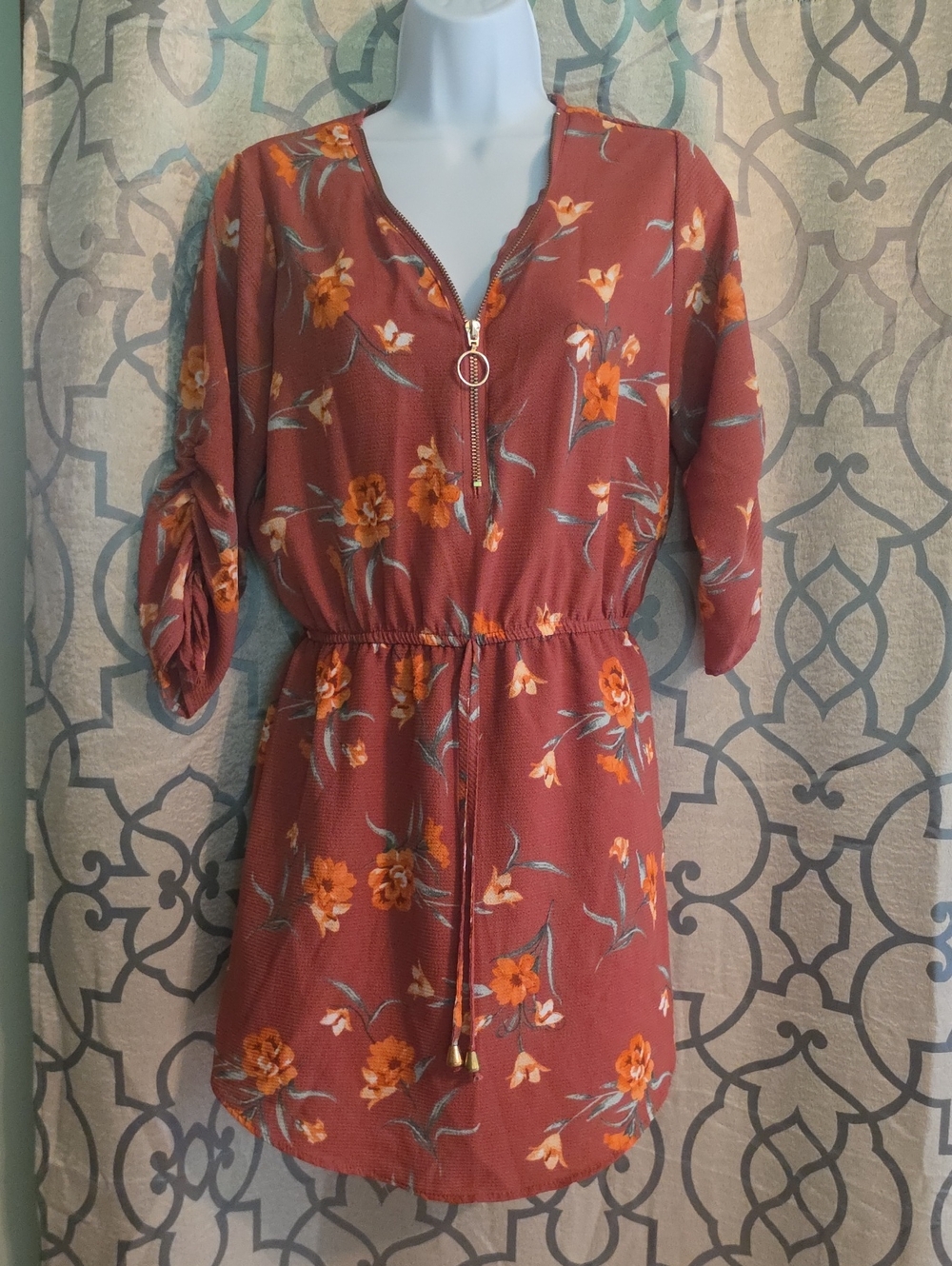J Is For Justify Floral Zip-Tie Dress